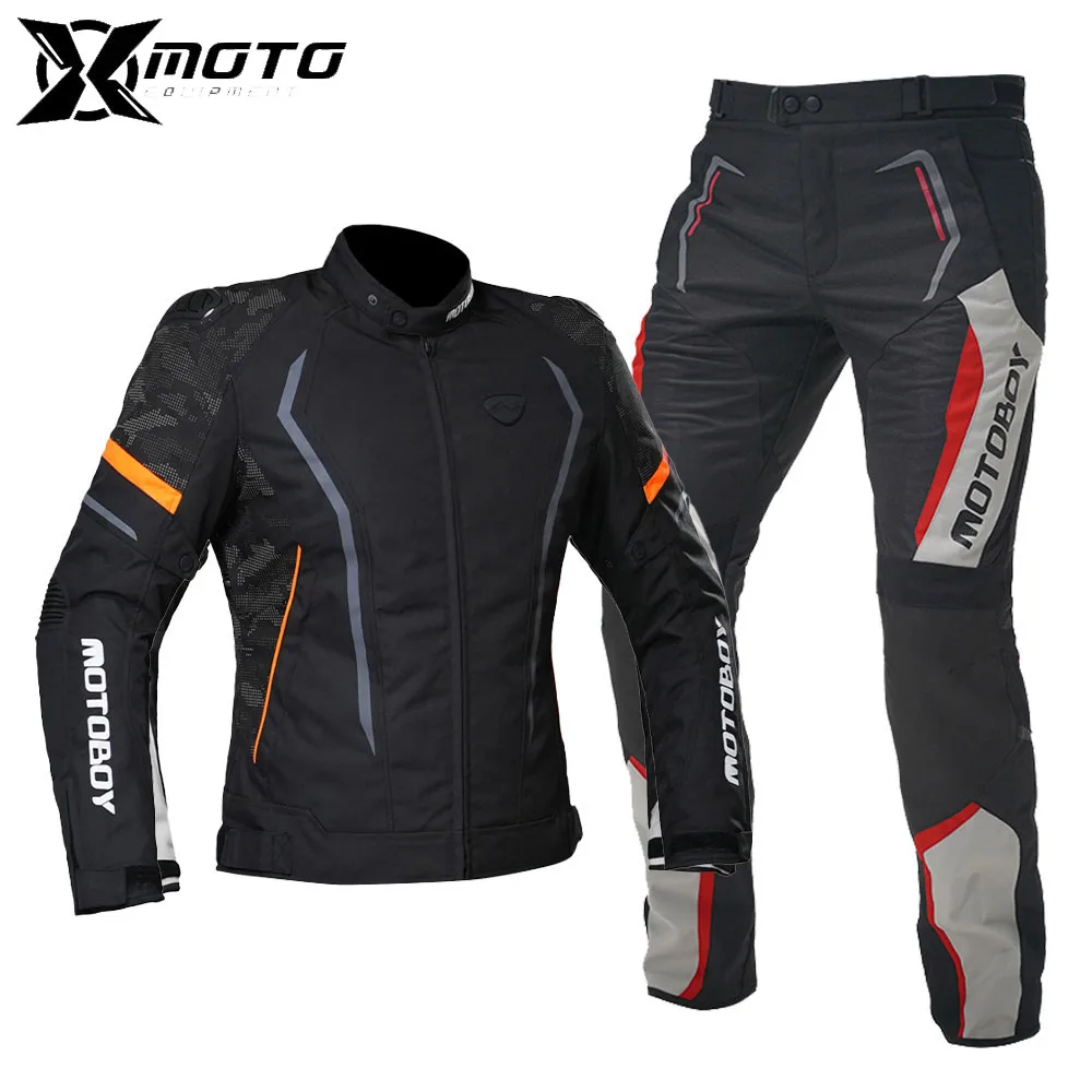 

Motorcycle Jacket Pants Set Men Moto Cycling Suit Waterproof Motocross Jacket Body Protector Four Seasons