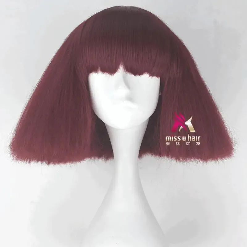 Parrucca CyLady Gaga Parrucca cosplay per capelli sintetici bianchi biondi neri Parrucche per costumi da festa di Halloween + berretto per parrucca