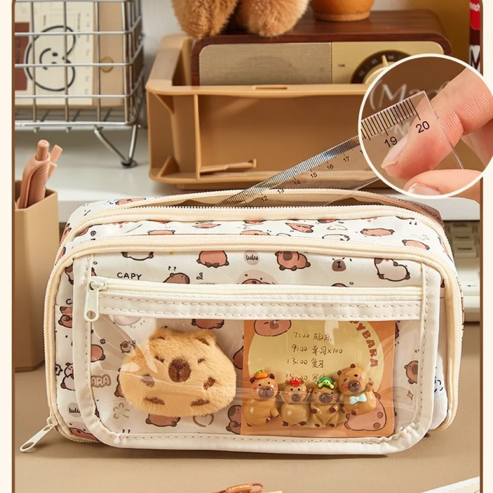 Cartoon Capybara Pattern Penci - огляд і ціна Aesthetic Large Pencil Case Pouch