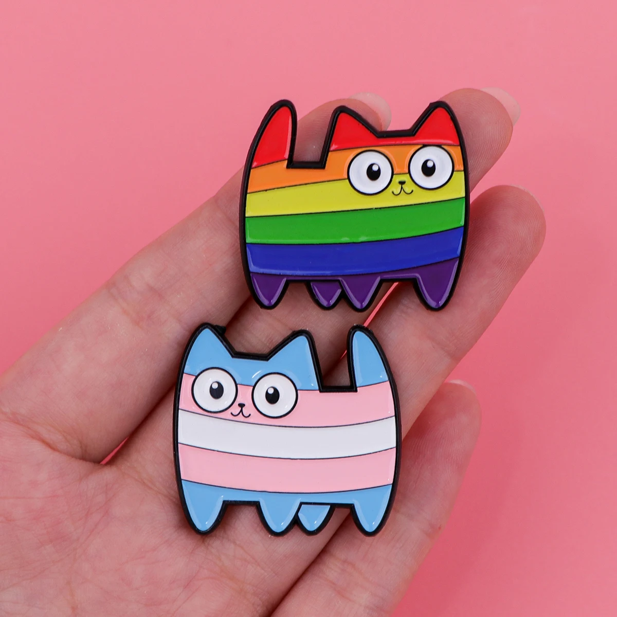 Rainbow Cats Enamel Pins Custom Brooches Lapel Badges Briefcase backpacks Accessories Decoration Jewelry Funny Gift for Friends