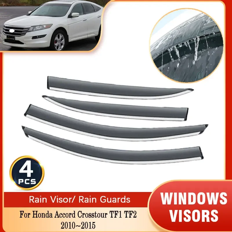 For Honda Accord Crosstour TF1 TF2 2010 2011 2012 2013 2014 2015 Car Windows visors Sun Rain Shield Vent Guard Shade Cover Trim