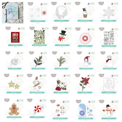 웨이퍼 눈사람 홀리 홀리 홀리데이 로제트 선물 크리스마스 금속 절단 다이 실리콘 스탬프 스크랩북 스텐실 사진 앨범 카드 DIY 