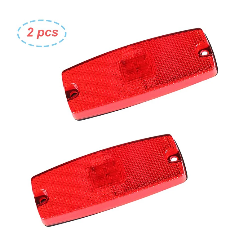 2 Pack LED 12v 24v LED Side Marker Lights For Trailer Truck Caravan Side Clearance Marker Lights LED Red Side Light Signal Light