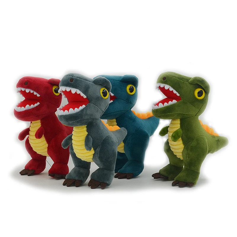 LLavero de juguete de peluche de dinosaurio de dibujos animados, Tiranosaurio Rex divertido, muñeca pequeña, bolsa de niña, decoración colgante, regalo de muñeca de dinosaurio de peluche, 14CM