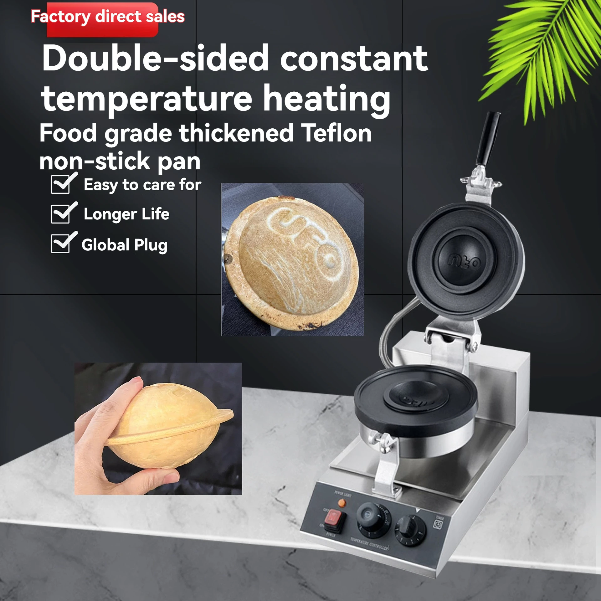

Commercial 120mm Electric Burger Griddle Cosmic Mini UFO Shape Waffle Maker Flying‑Design Hamburger Baking Equipment
