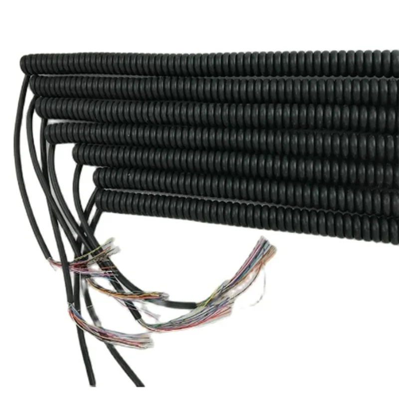 Wholesale 12 15 16 17 18 19 21 Cores Spring Spiral Cable Coiled Cable for CNC Handheld Encoder Manual Pulse Generator MPG