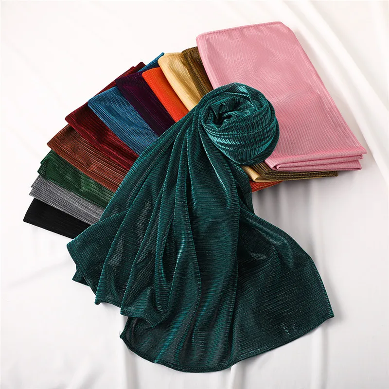 Bright Line Muslim Hijabs Scarf Moslem Hijab Neckerchief Tudung Bawal Veil Headscarf Elastic Turban Bandanas Scarves Accessories