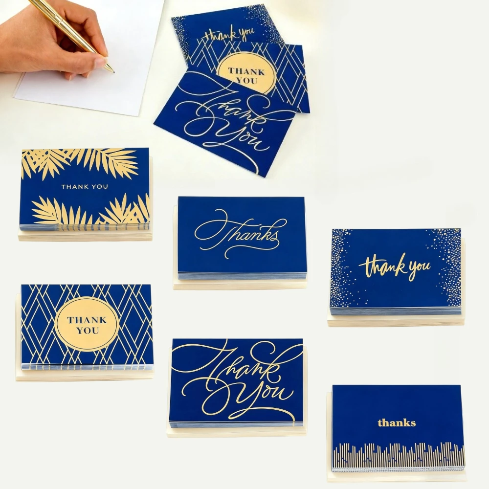 

120 Thank You Cards with Envelopes Bulk| Elegant Blank Thank You Notes, 6 Styles, 20 of Each Design for Wedding, Gift Cards
