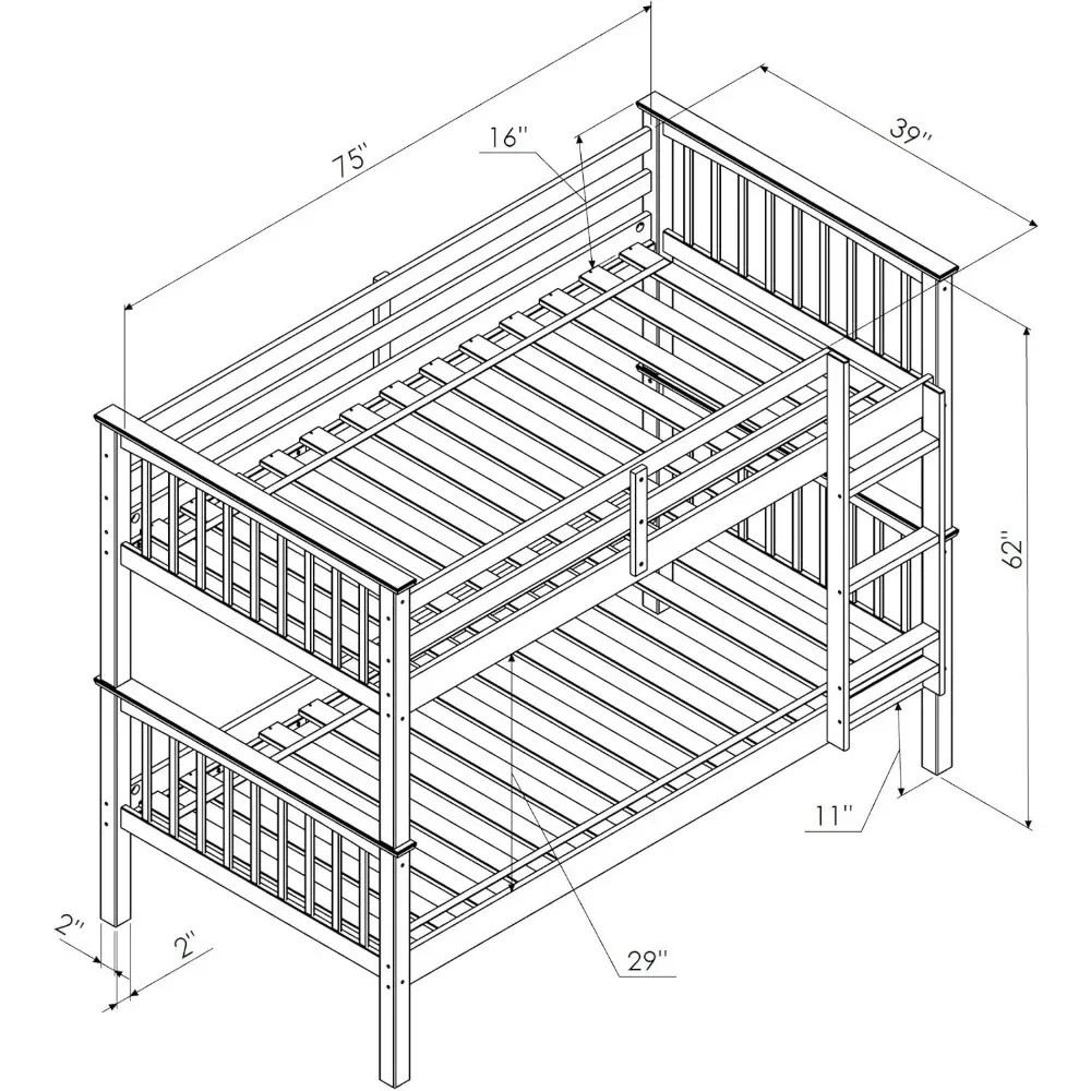 Litera de madera maciza