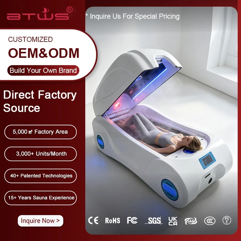 Btws Private Label Sauna Pod Dry Steam Wellness Cabin Smart Control OEM Factory Price