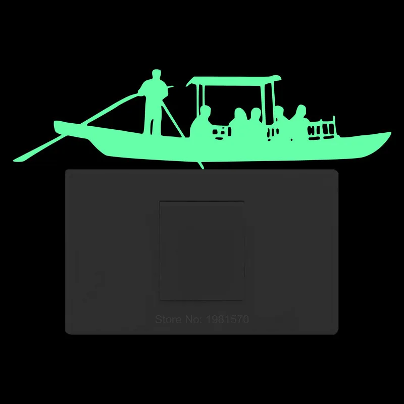 Boatman Boating Glow Stickers Children Bedroom Wall Switch Decoration Fridge Door Laptop Phone Car Body Window Luminous Decal