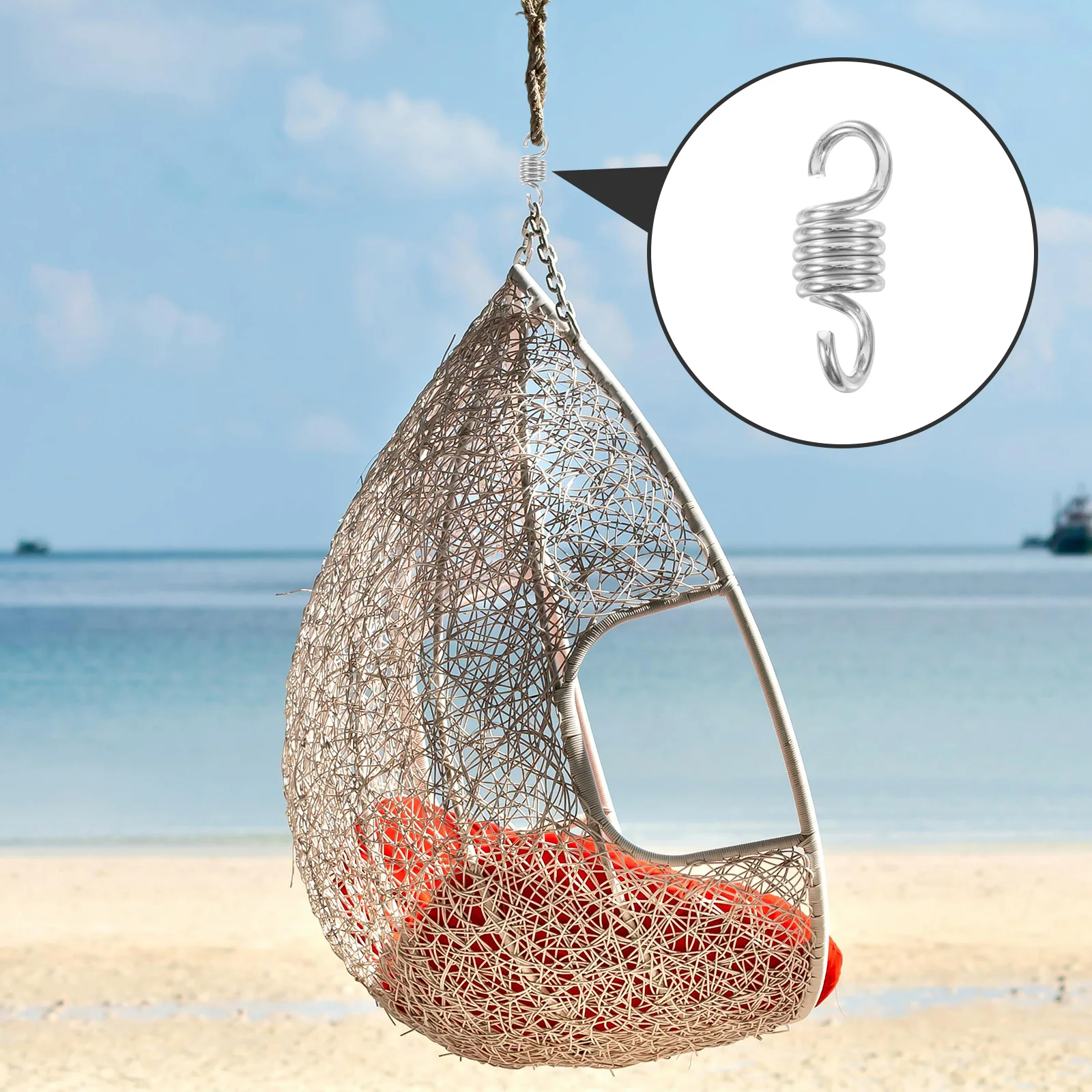 

2pcs Swing Spring φ6 5xφ37x105 Heavy Duty Hangers for Hammock Chair Porch Swings Patio Hooks Suspension Accessories