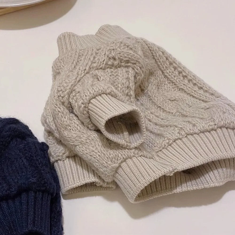 Outfits Solid Color Dog Sweater Two-legged Simple Style Winter Pet Coat Knitted Fashion Puppy Clothing for Small Dog