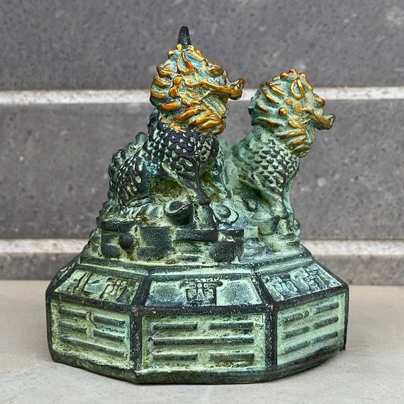 Antique Chinese Qilin Statues Auspicious Mythical Beast Sculpture Bringing Prosperity and Good Fortune Feng Shui Home Decor