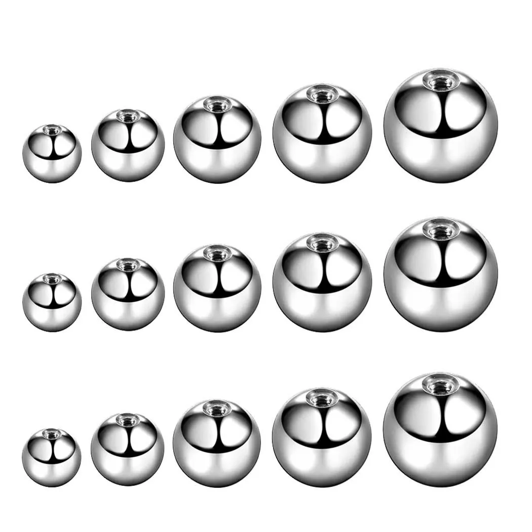 10Pcs/pack Stainless Steel Piercing Accessories Balls Cones DIY Lip Studs Eyebrows Navel Stud Replacement Balls Spikes 3/4/5/6MM