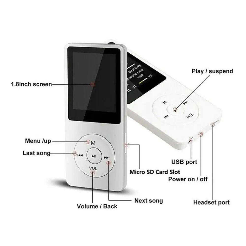 مشغل MP3 للرياضات الخارجية واللياقة البدنية جهاز مشي صغير Mp4/mp3 يدعم بلوتوث مشغل موسيقى بدون فقدان مسجل راديو FM رياضي 128 جيجابايت Hf #4