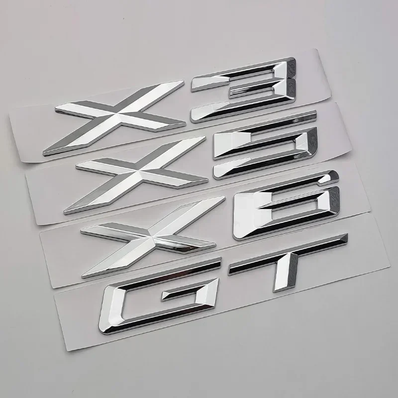 ABS 3D Chrome Bagagliaio di Un'auto Distintivo Della Decalcomania X1 X2 X3 X4 X5 X6 X7 GT Emblema Logo Lettere Per BMW X1 X2 X3 X4 X5 X6 X7 Accessori