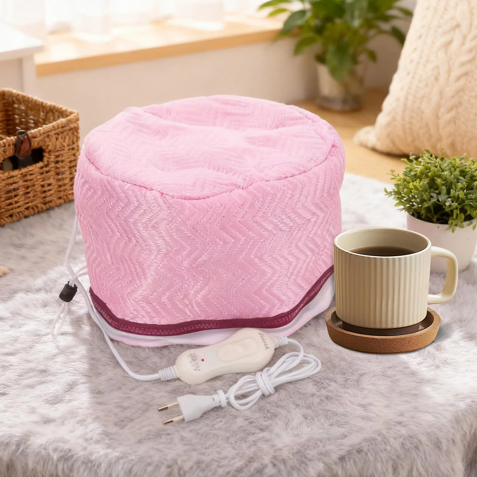 

Hair Steamer Caps Thermal Conditioning Hood 2 Heat Levels Portable for Deep Conditioning Home Salon Styling Women Girls