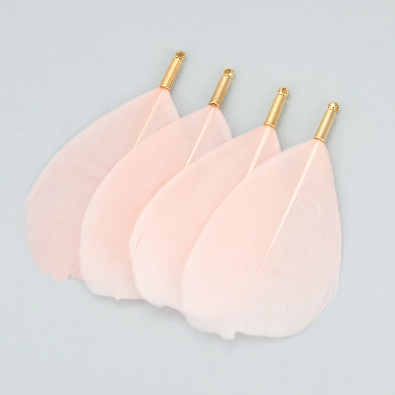 assoonas, MD74, Schmuckzubehör, Naturfeder, 18k vergoldet, Kupfer, handgefertigt, Schmuckherstellung, Anhänger, DIY-Anhänger, 10 Stück/Lot – Detail 6