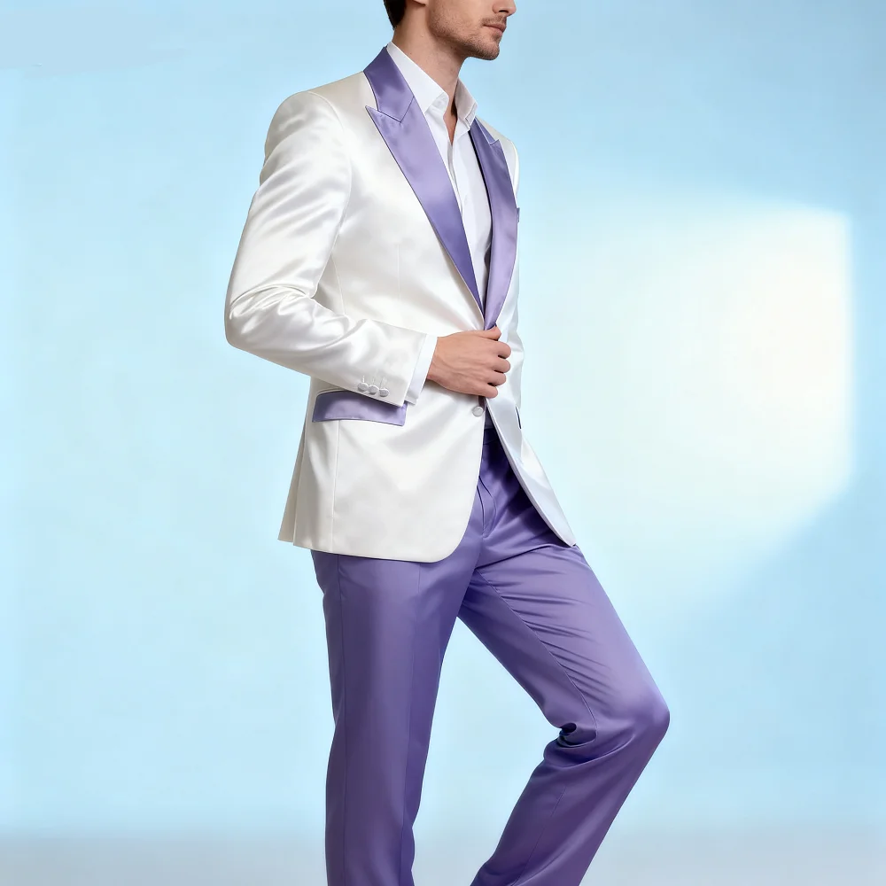 

Мужской смокинг из трех предметов по индивидуальному заказу с шарфом и лацканами, костюм для курения, свадебный пиджак для жениха, вечерние, Terno Masculino