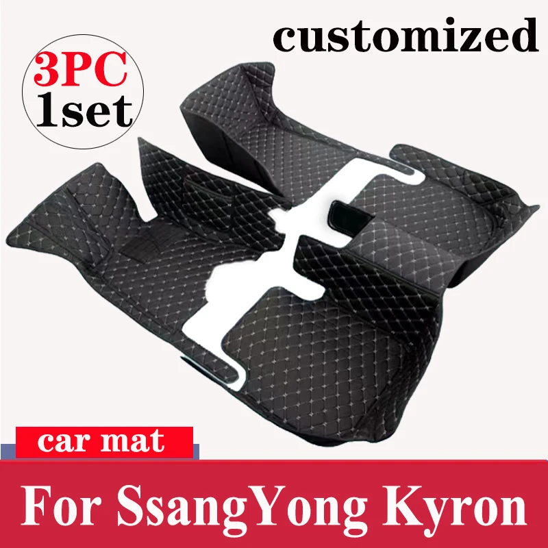 

Car Floor Mats For SsangYong Kyron 2005~2014 Protective Pad Luxury Auto Mat Leather Rugs Carpets Set Car Accessories Micro Kyron