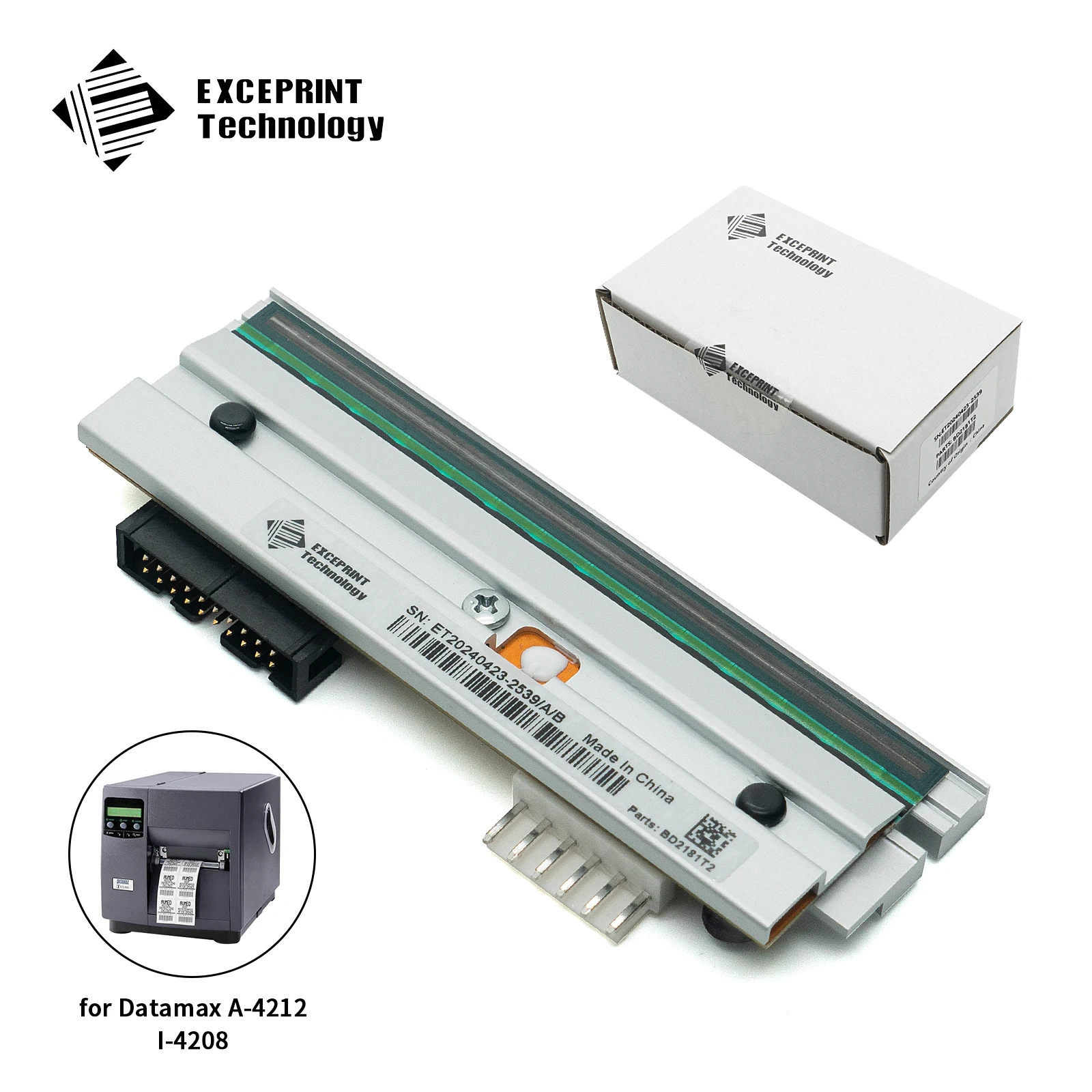 PHD20-2181-01 203dpi Thermal Printhead for Datamax I-4206 I-4208 I-4210 I-4212 I-Class Barcode Label Printer,KPW-104-8TBB4-DMX1