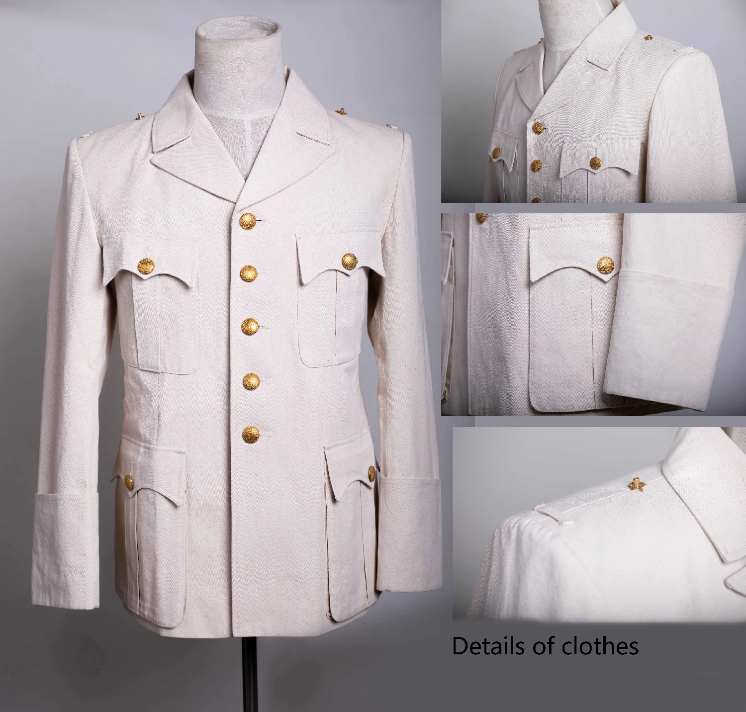 WW2 North African, white top, twill