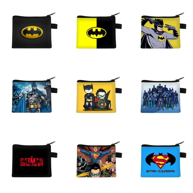 DC Anime Figure Justice League Batman Bruce Wayne Coin Purse Portable Card Case Coin Key Storage Bag Clutch Small Gifts