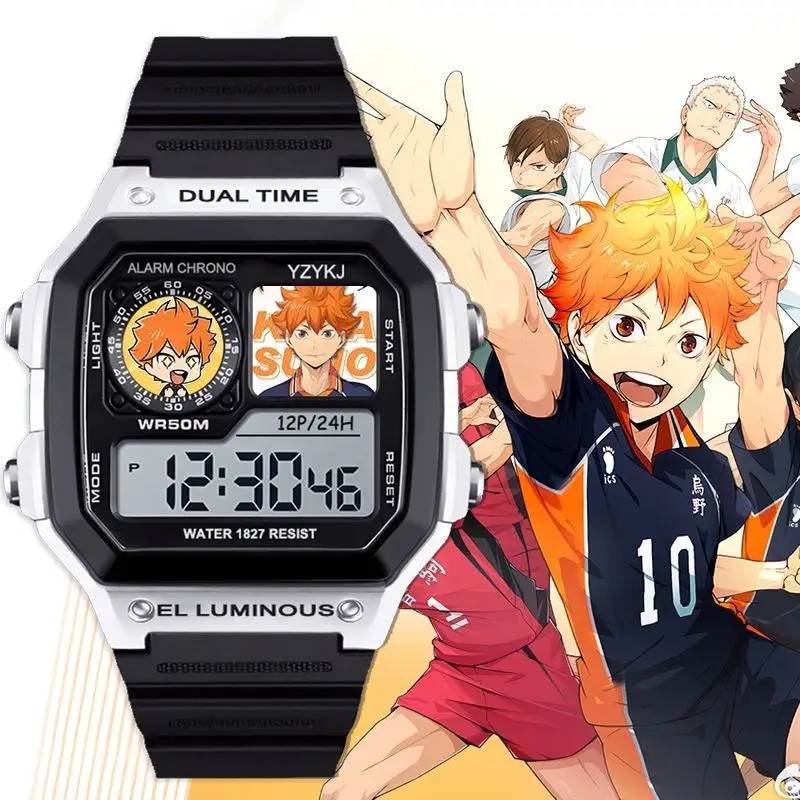 

Haikyuu Hinata Shoyo Digital Sport Watch Anime Boy Girl MultiFunction Waterproof Digital Watch Cartoon LED Clock Birthday Gift