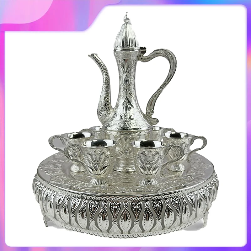 

High-grade wine glass set white wine pot silver wine glass handmade exquisite home antique wine gifts