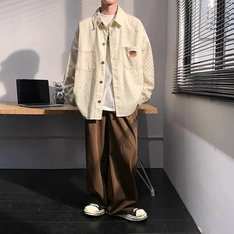 2025 Autumn Unisex Denim Jacket Unique Design Man Women Couple's Loose Versatile Shirt Style Outerwear Denim Shirts