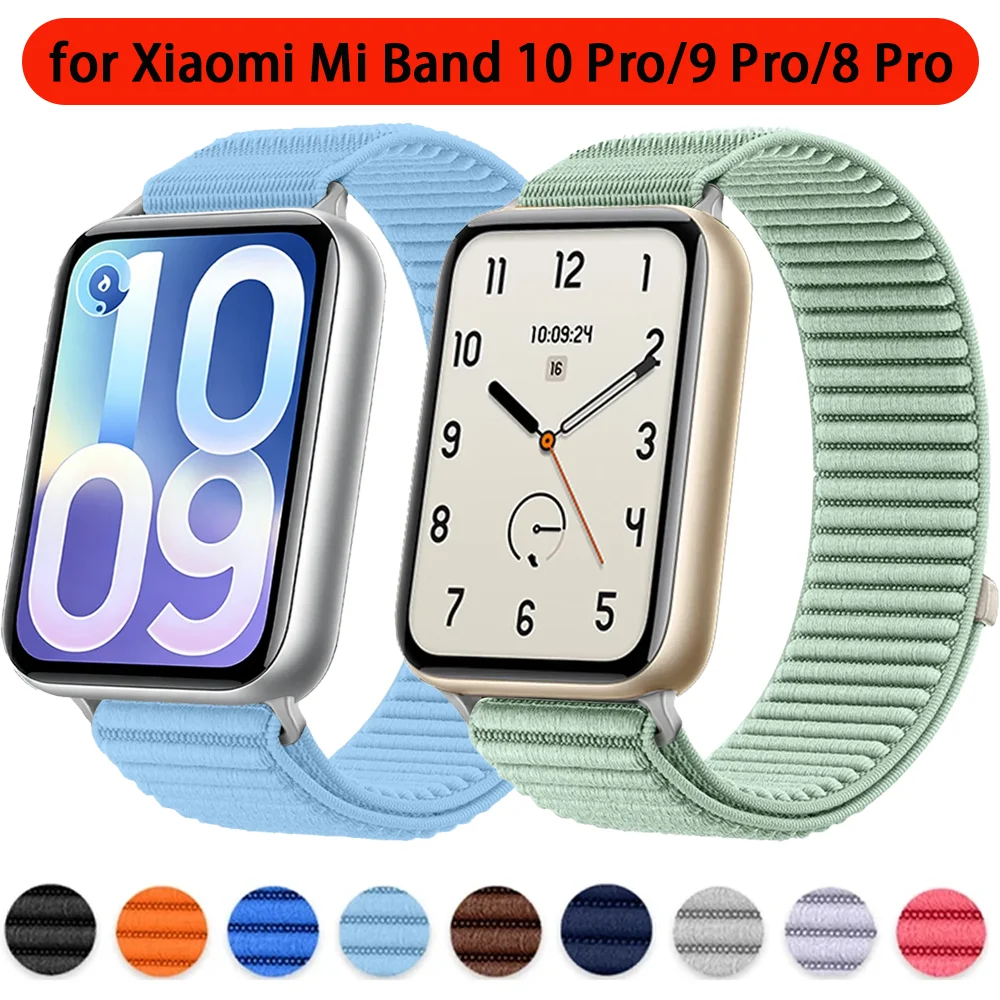 Sportliches Nylon-Schlaufenarmband für Xiaomi Mi Band 10 Pro 9 Pro 8 Pro Atmungsaktives Armband für Redmi Watch 6 5 4 Band Zubehör