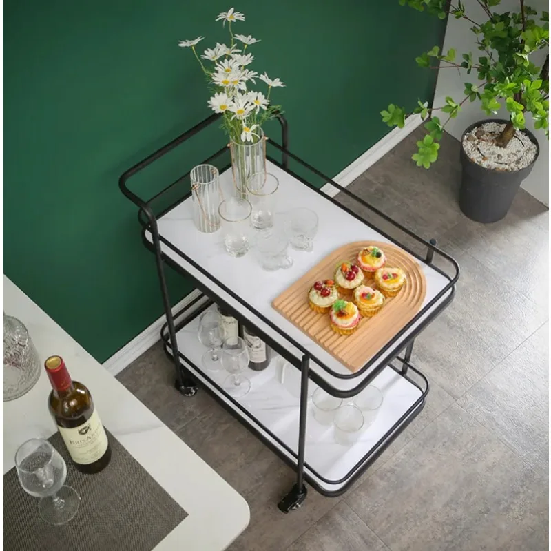 Dining Car Hotel Restaurant Wine Cart Trolley Mobile Cake Delivery Cart Trolley Home Tea Cart Shelf Carrinho De Carga Bar Cart