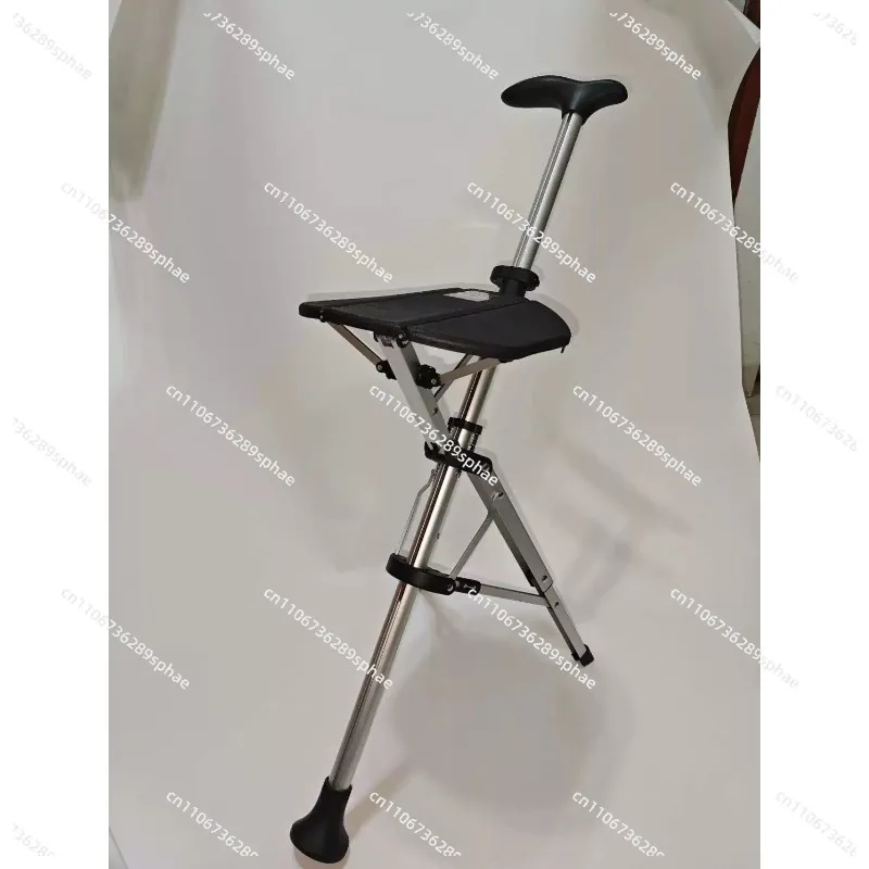 

New Foldable Walking High Quality Aluminum Alloy Cane Stick with Seat Adjustable Elderly Crutch Chair with Stool