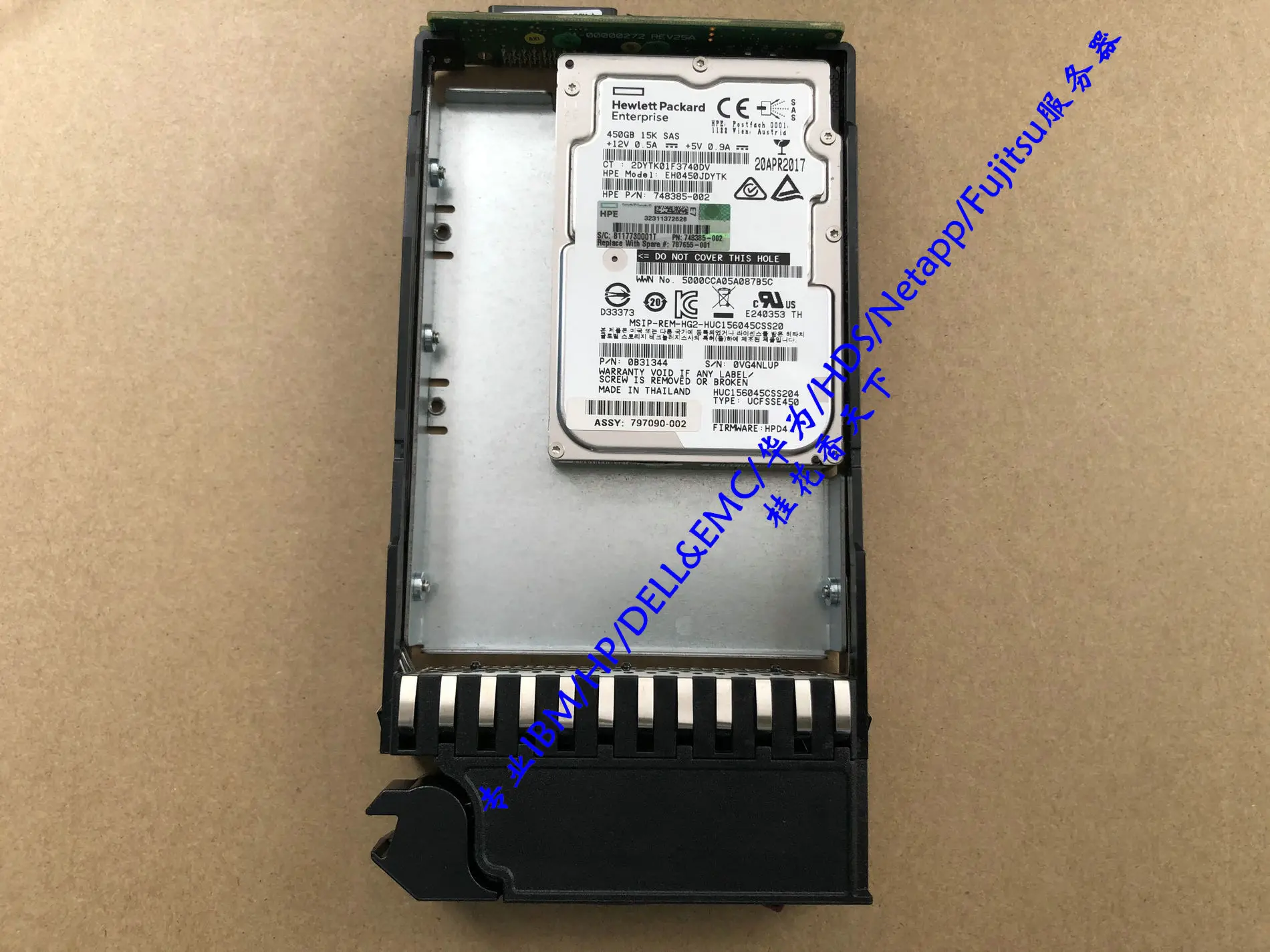 Used For HP 787655-001 450G 15K 2.5 to 3.5 J9V69A Storage Hard Drive