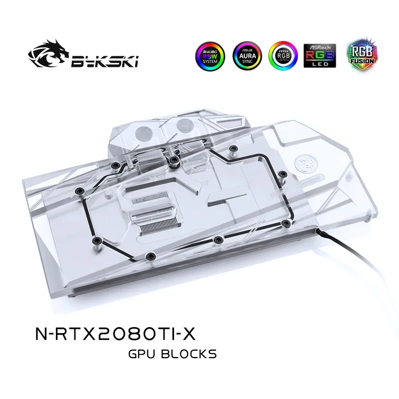 Bykski Water Block Use for NVIDIA GeForce RTX 2080Ti/2080 Founders Edition 11GB GDDR6/Reference Edition/Full Cover Copper Block