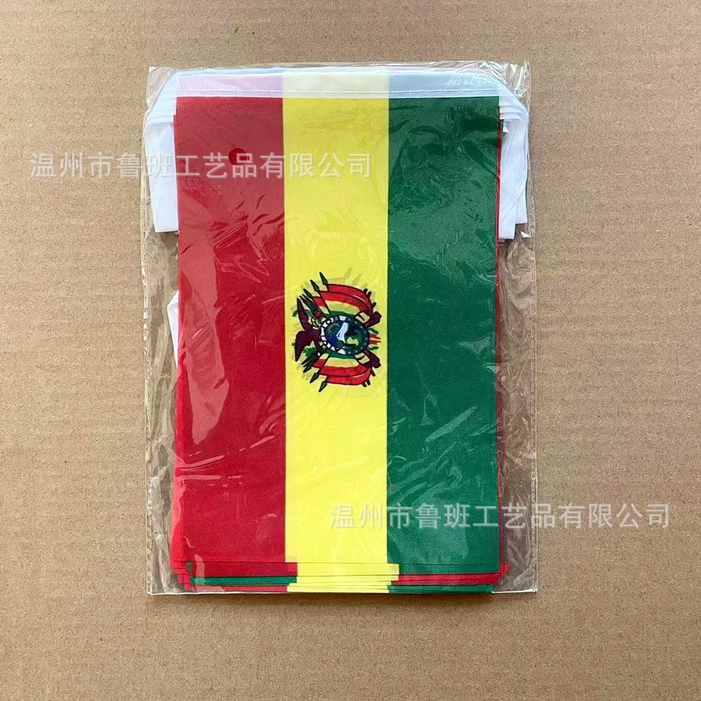 20pcs/lot Bolivia Bunting Flags 14x21cm Pennant Bolivia String Banner Festival Party Holiday for Decoration