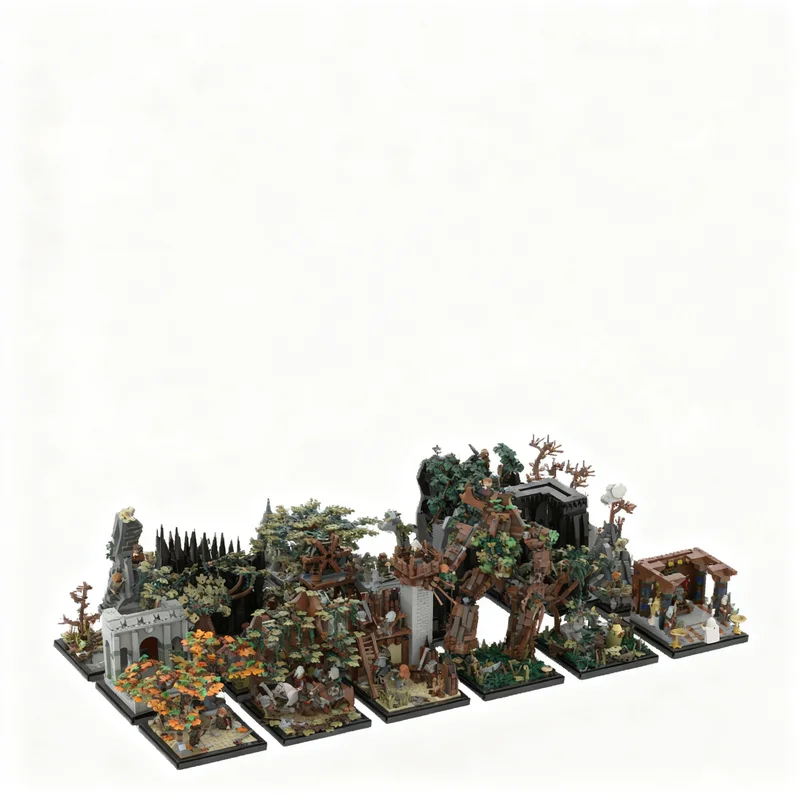 9094pcs MOC The Hobbit And Lord Of The Rings The Rings The Two Towers - MINI Mocs The Book Model Building Blocks Toys Birthday