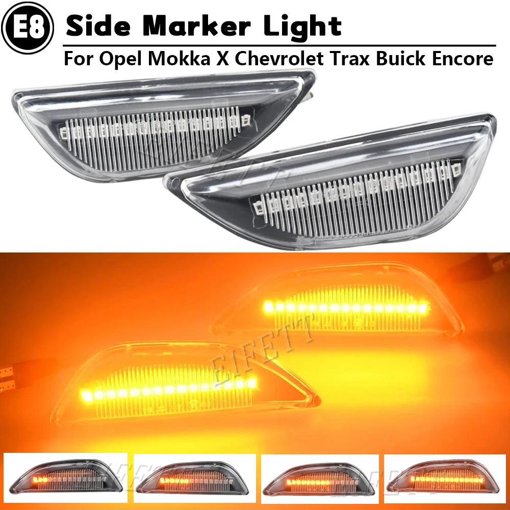 2Pcs LED Dynamic Turn Signal Blinker Side Marker Light For Opel Mokka X 2012-2020 For Chevrolet Trax For Buick Encore 2013-2020