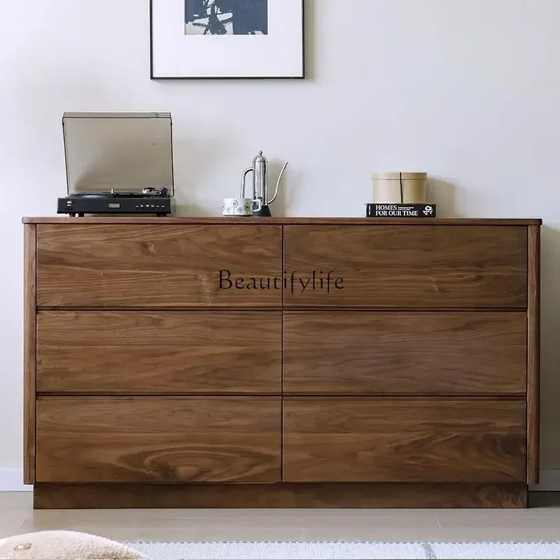 

3All solid wood North American black walnut porch cabinet drawer storage cabinet