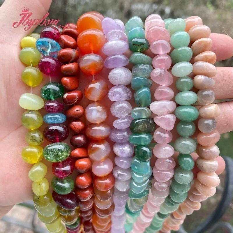 

6-9x8-10mm Freeform Irregular Shape Loose Natural Stone Beads For DIY Necklace Bracelets Earring Jewlry Making 15"