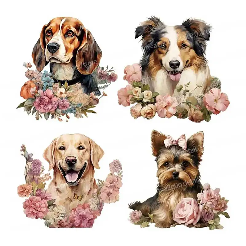 Cute Dog Wall Stickers Decals for Bathroom Toilet Living Room Cabinet Fridge - Home Decorative Mural Stickers AA308