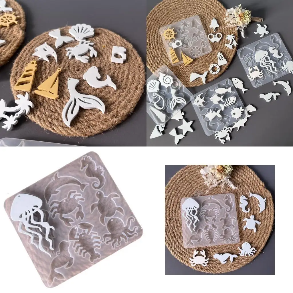 

G6KF Marine Animal Silicone Molds Jewelry Casting Molds Resin Keychain Pendant Molds