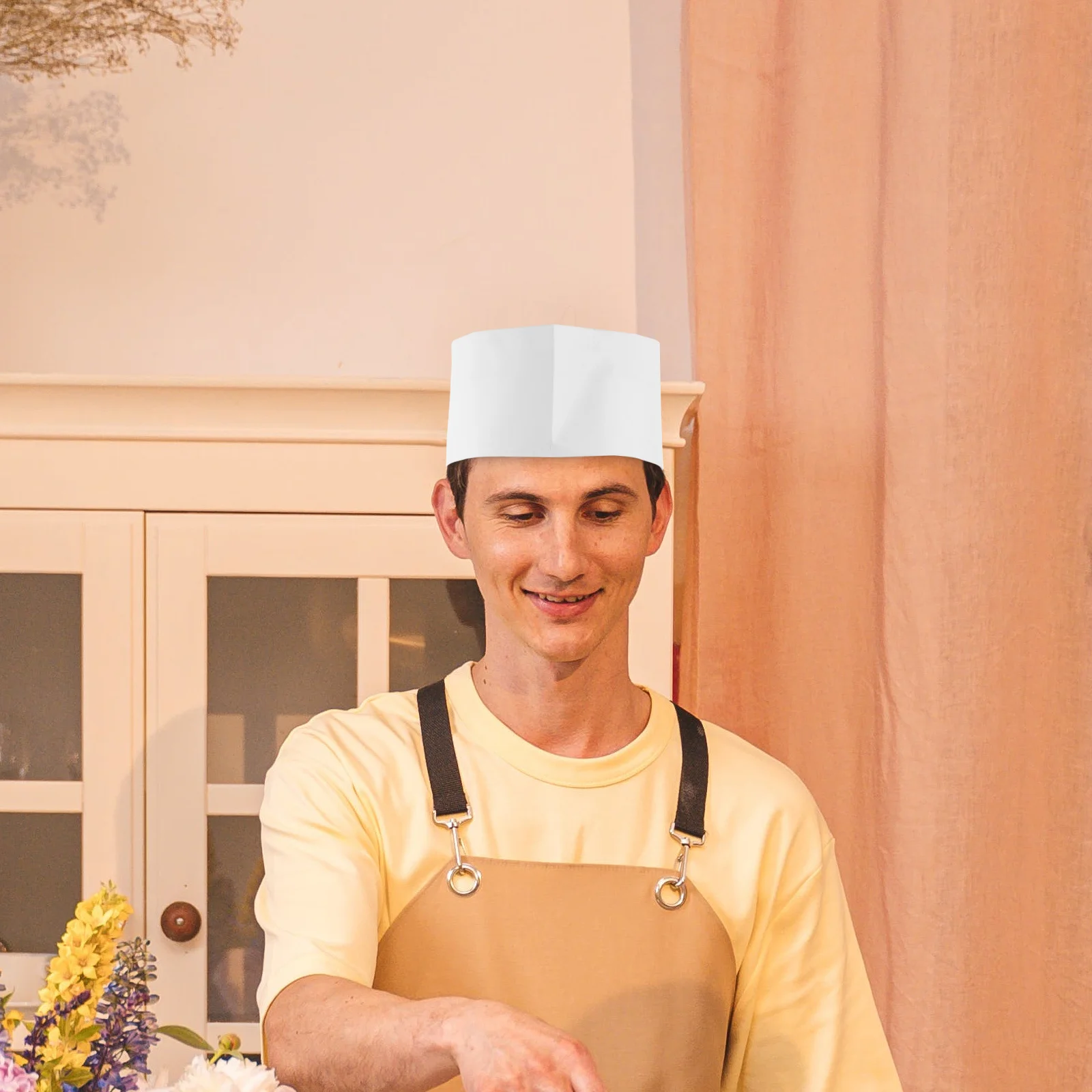 20 pezzi cappelli da cuoco cappelli da cucina in carta usa e getta per ristorante cucina caffè panetteria barbecue all'aperto equipaggiamento di sicurezza berretto da cuoco