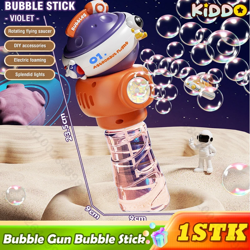 Pistola de bolhas, vara de bolhas, brinquedos, espaço, máquina de bolhas de sabão, soprador elétrico, jogos de festa ao ar livre, luzes, música, presente de natal