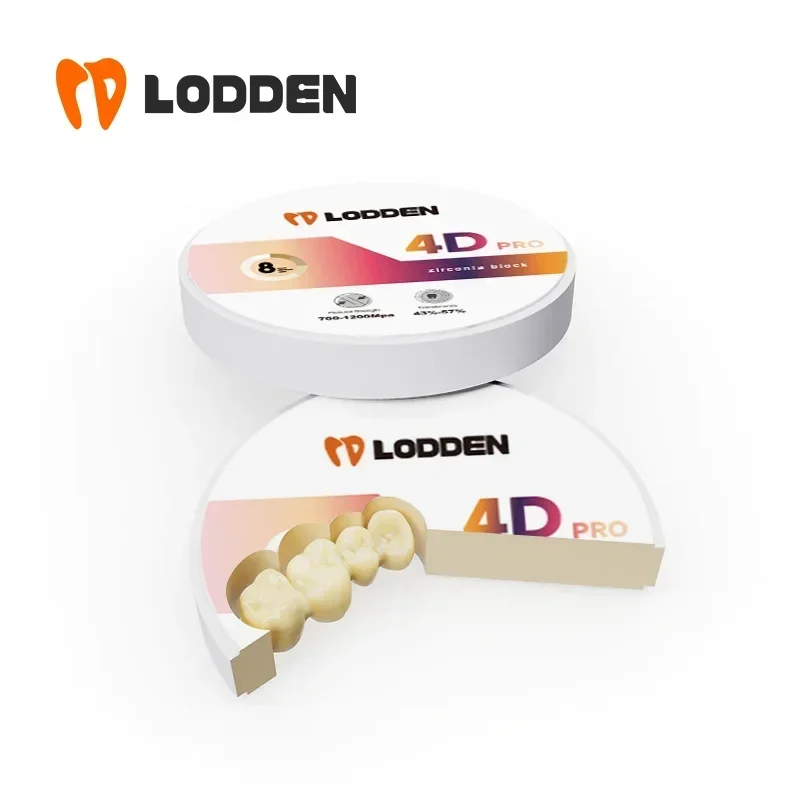 Lodden Dental Material Zirconia Multilayer Block 8 Layers 98mm 4D Multilayer Zirconia Disc Cad Cam System for Dental Lab use