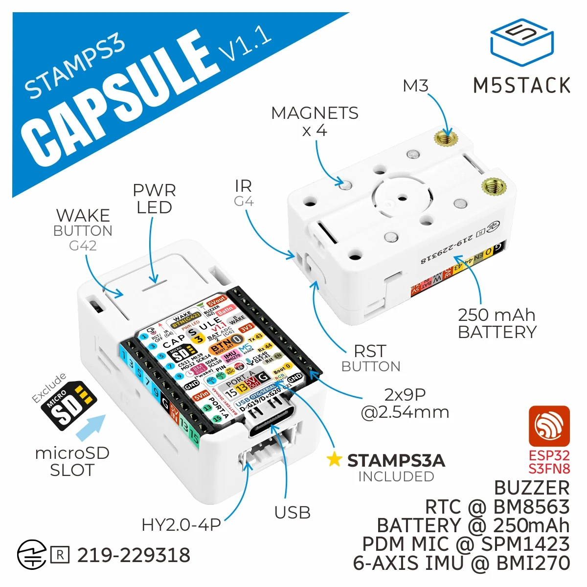 Diy Electronics Kits - M5Stack Officiële Capsule Kit v1.1 met