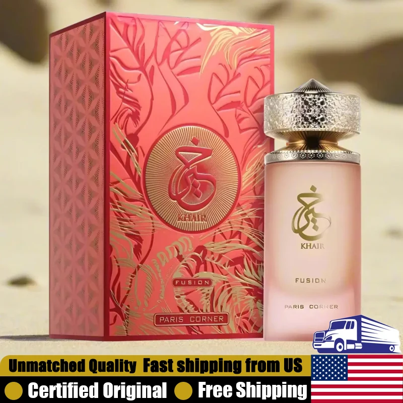 

Paris Corner Khair Fusion Eau de Parfum Spray 3.4 Ounce Premium Perfumes 100 ML Lasting Floral Fruity Unisex Pheromones Cologne