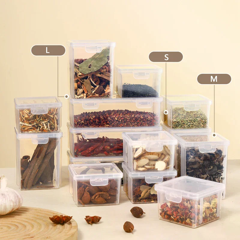 Kitchen Tool Refrigerator Storage Box Spice Sub-package Star Anise Cinnamon Dry Chili Split Container Sealed Fresh Box with