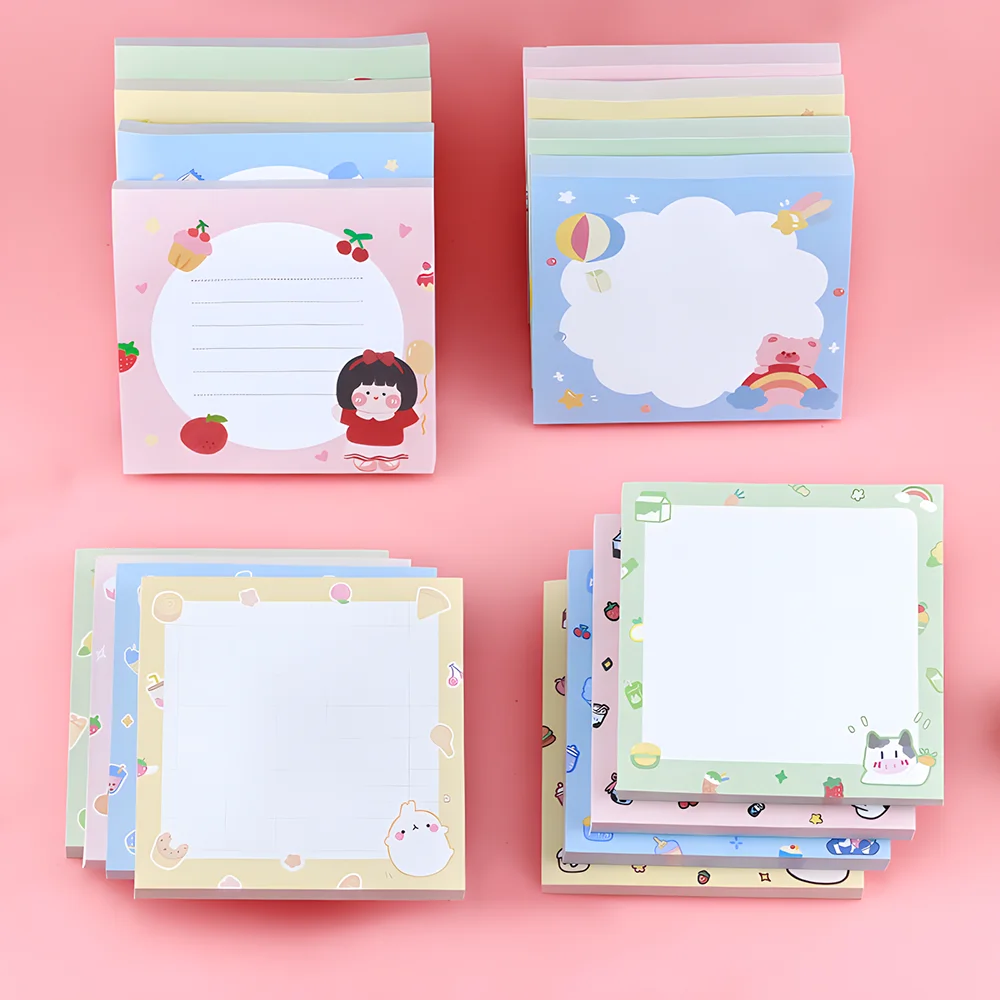 Funny Cute Sticky Notes Kawaii Girl Bear Cow Memo Pad Post Notepad Stationery Daily Planner Shopping Check To Do List Index Tabs